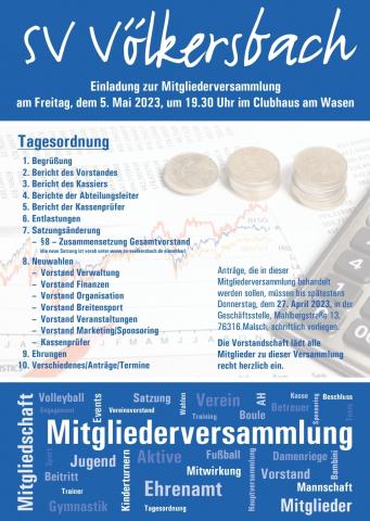 ERINNERUNG - Mitgliederversammlung 2023