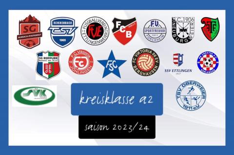 Staffeleinteilung Kreisklasse A2 Saison 2023/2024